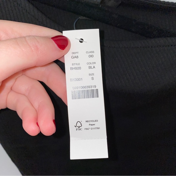 NWT J Crew One-shoulder tank in vintage rib, black, size small - Picture 3 of 4